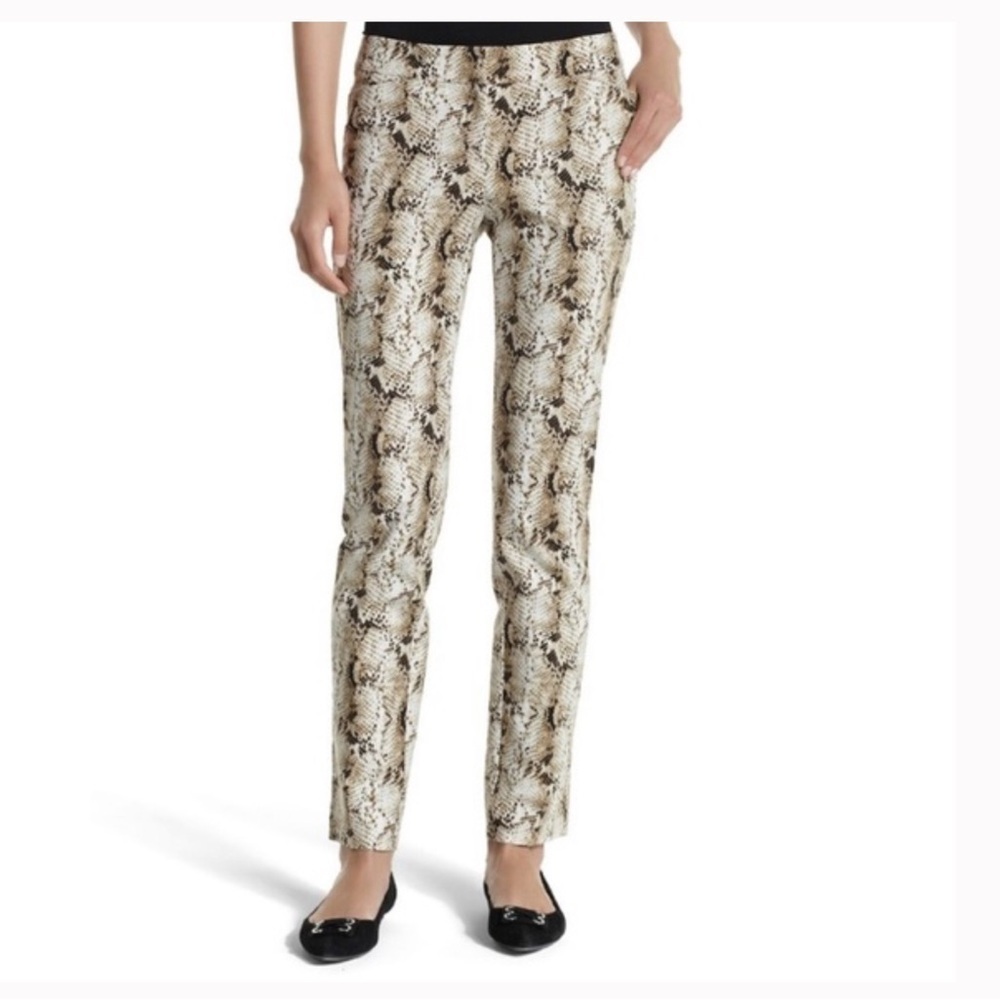 White House Black Market Snake-Print Slim Ankle City Pant